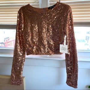 Rose Gold Long Sleeved Crop